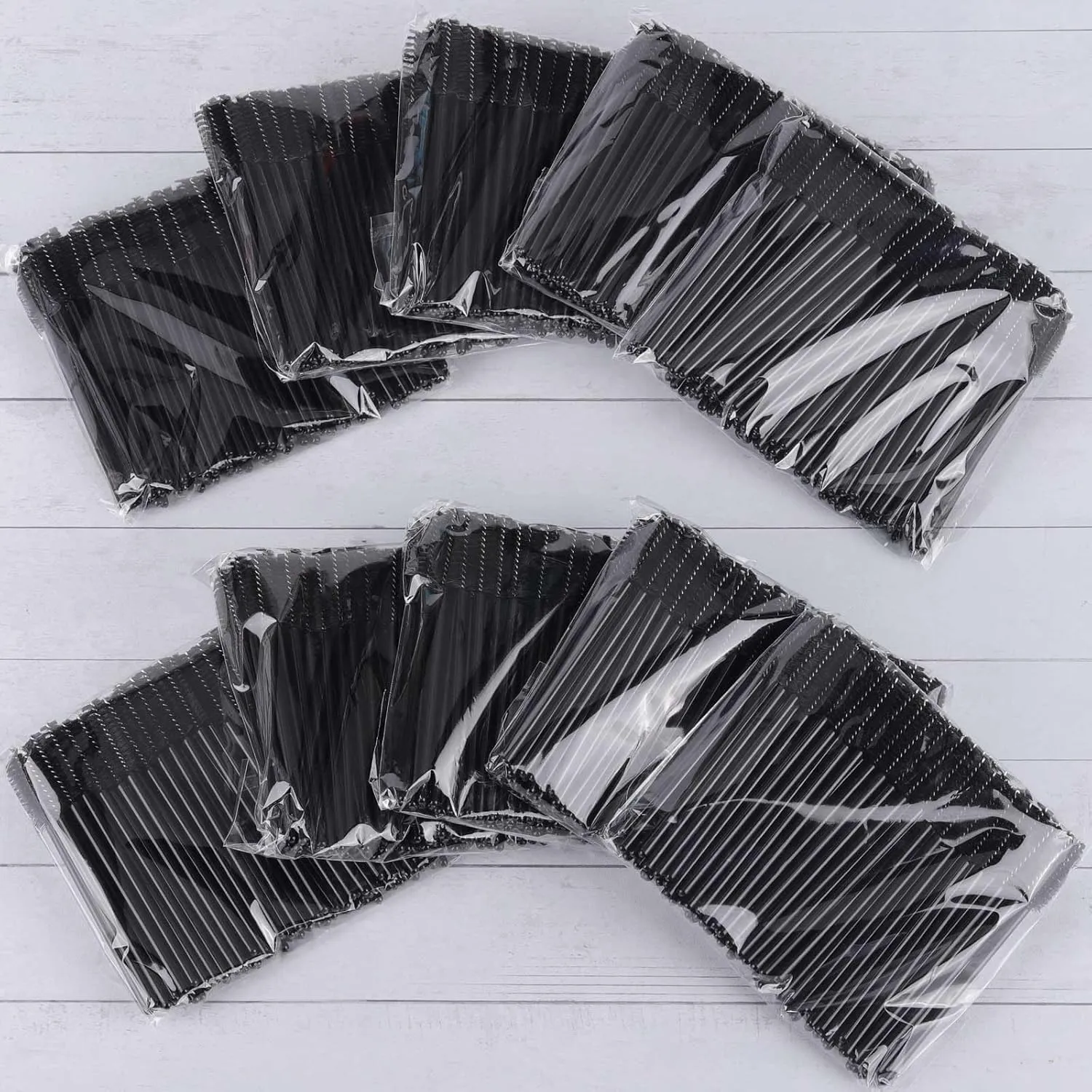 1000 Disposable Mascara Wands Eyelash Brushes Spoolies for Eyebrow Eye Lash Extension Black