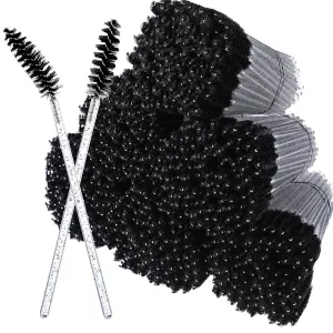 1000 Pieces Disposable Mascara Wands Lash Spoolies Eyelash Brush Spoolies for Eyebrow Eye Lash Extension - Black