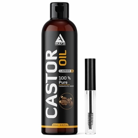 100% Pure Cold Pressed Castor Oil | For Hair, Skin, Nails, Eyebrows & Eyelash Care | Free from Silicones, Mineral Oil & Parabens | Includes Mascara Tube (250ML)