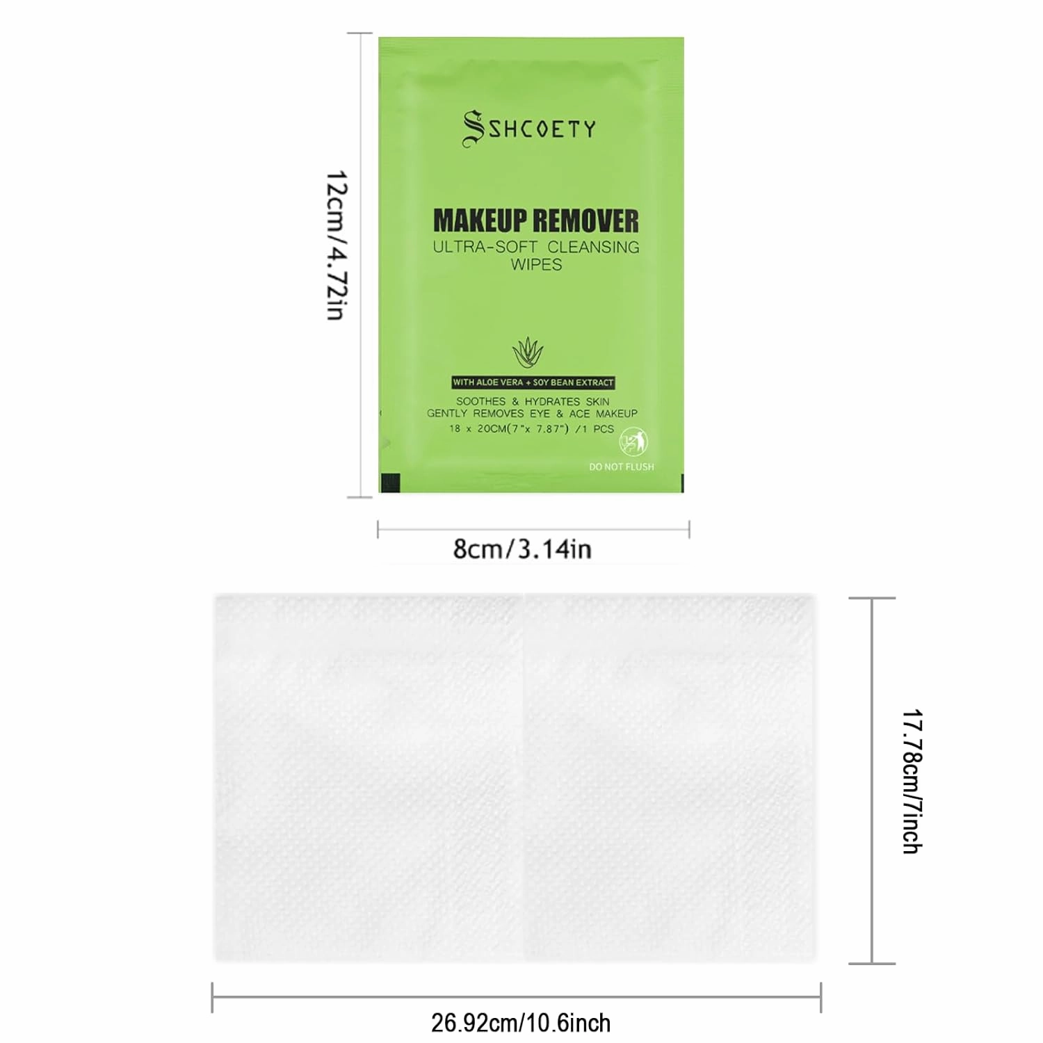 100Packs Individual Makeup Remover Wipes for Face - Soft, Gently Cleanse for Travel, Makeup Remove Wipes Individually Wrapped for Women Cleansing Bulk, Suitable for Hotel Guests, #Avocado