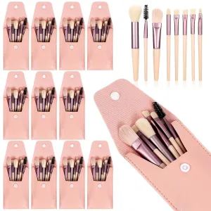 12 Set Travel Makeup Brush Set, Proffesional Makeup Brush Set Eyeshadow Bridesmaid Gift Blush Eyebrow Liner Mascara Brush with Brushes Bag for Wedding Bridal Shower Favors Bachelorette Party Gift