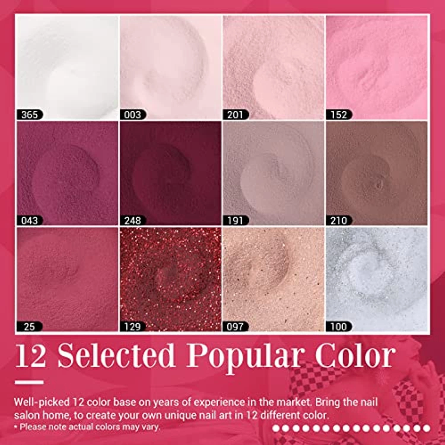 19 Pcs Dip Powder Nail Kit Starter, AZUREBEAUTY Nude Pink Red Glitter White Dipping Powder Nail Kit System Essential Kit for Nail Dip Powder System with Base Top Coat Activator for Women Gift