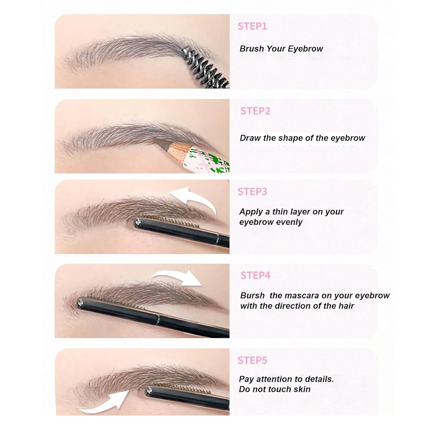 1PC Neiyou Eyebrow Mascara Eyebrow Color Eyebrow Styling Gel, Golden Pink Brown Styling Eyebrow Color (CL02, 4g)