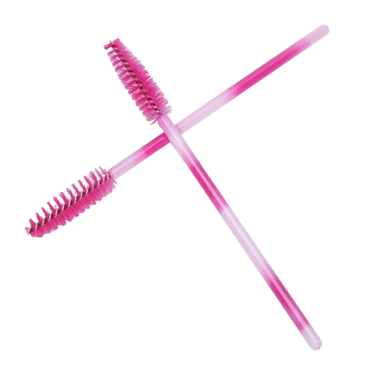 200pcs Mascara Wands Applicator Disposable Eyebrow Brush Set for Beauty Salon Makeup Artists Large Quity (Rose Red)