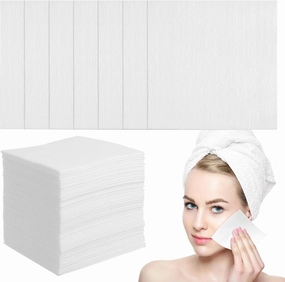 200pcs Thin Makeup Facial Cleaner Cotton Pads Square Facial Lips Eyes Makeup Remover Pads Soft Non-Woven Fabric (White)