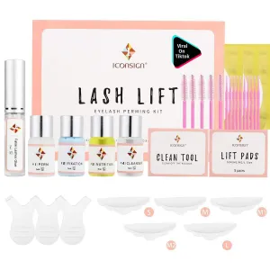 2025 Upgraded Lash Lift Kit, Eyelash Perm Kit, Professional Curling Lash Extension kit, Semi-Permanent Curling Perming Wave Suitable for Salon & Home Use