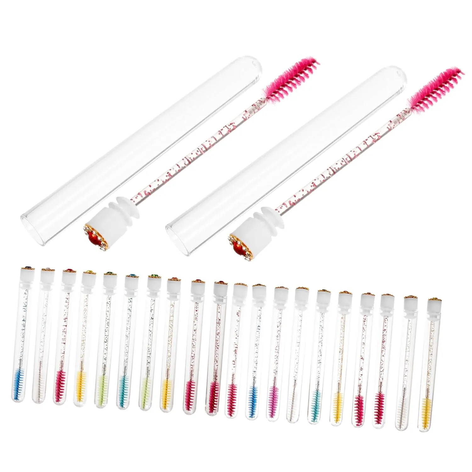 20sets Refillable Empty Eyelash Tube with Transparent Mascara Bottles for Dispensing and Convenient Storage Versatile Makeup Tool for Lash Extensions Random Style