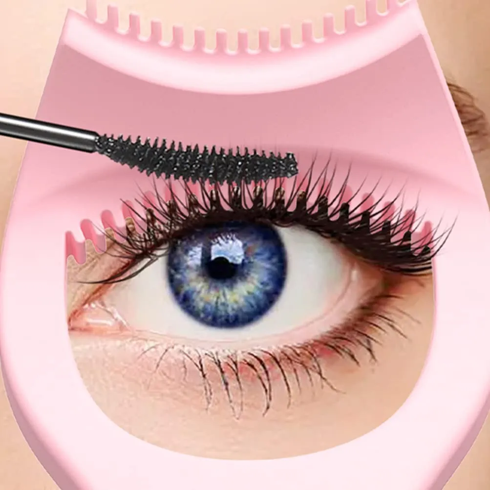 2pcs Eyelash Eyeliner Guard Aid Lower Silicone Comb Shield Pink Eye in Curler Tool Applicator Mermaid Women Upper Lash Stencils Mascara Brush Makeup Drawing for