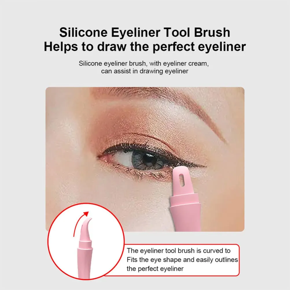 2pcs Eyelash Eyeliner Guard Aid Lower Silicone Comb Shield Pink Eye in Curler Tool Applicator Mermaid Women Upper Lash Stencils Mascara Brush Makeup Drawing for