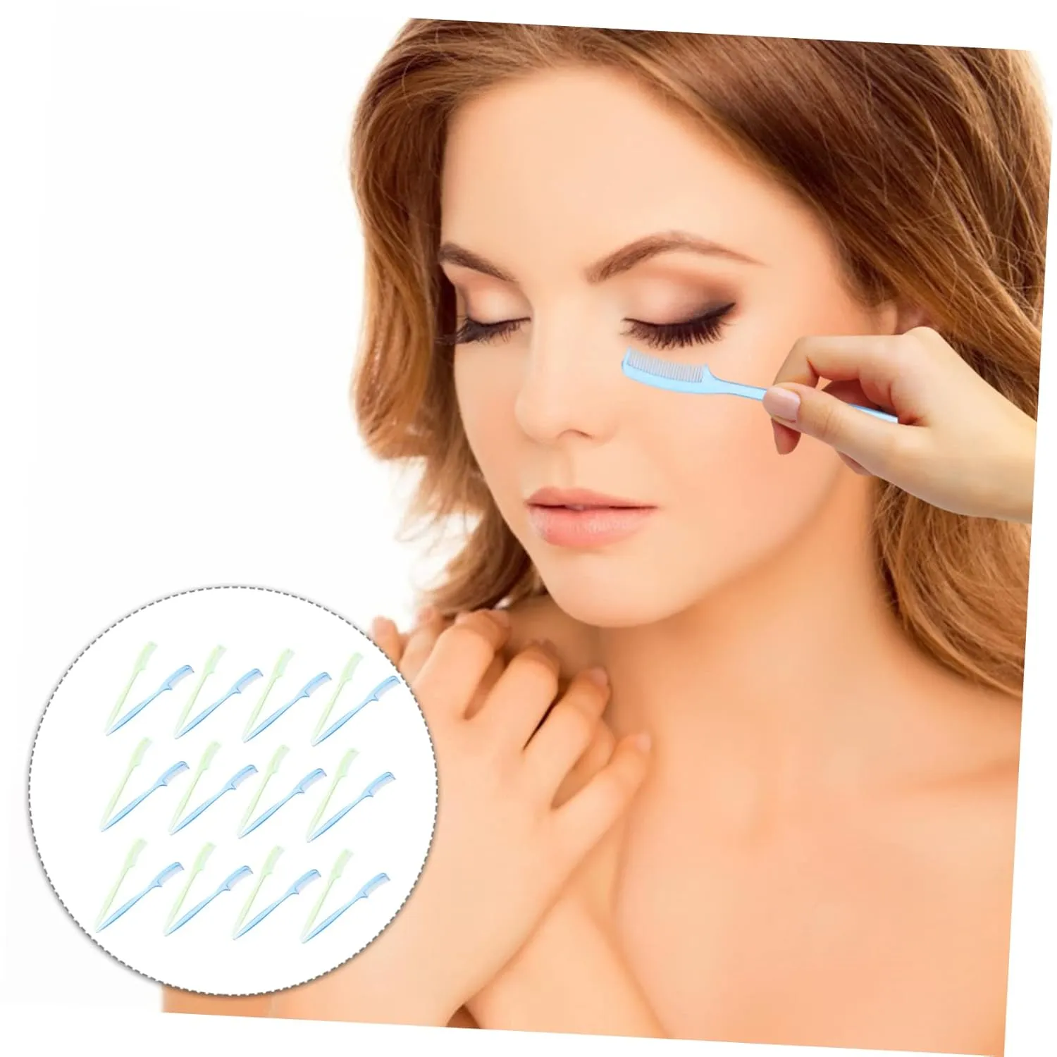300pcs Eyelash Brush Comb Mini Eyebrow and Eyelash Makeup Tools for Precision Separating and Smoothing Ergonomic Design for Easy Use and Travel Random Colors