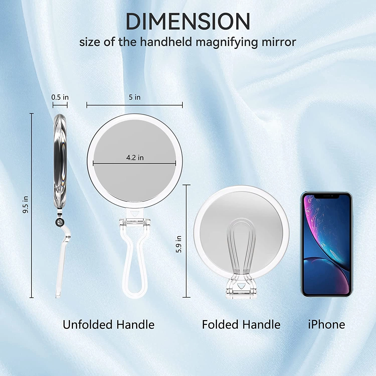 30X Magnifying Mirror for Travel with Handle, Double-Sided 1X/30X Magnification Hand Mirror for Makeup