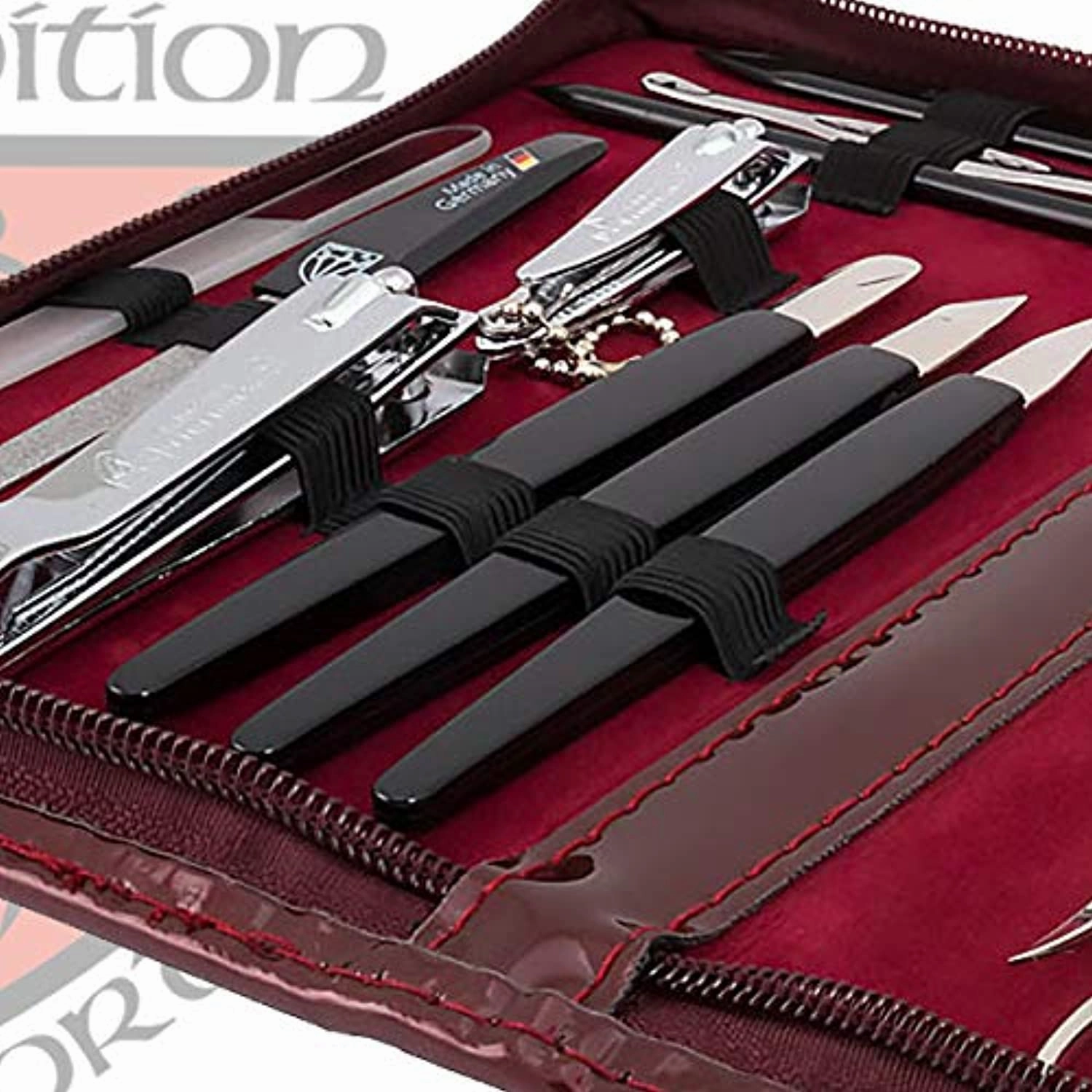 3 Swords Germany - brand quality 16 piece manicure pedicure grooming kit set for professional finger & toe nail care scissors clipper fashion leather case in gift box, Made in Solingen Germany (01597)