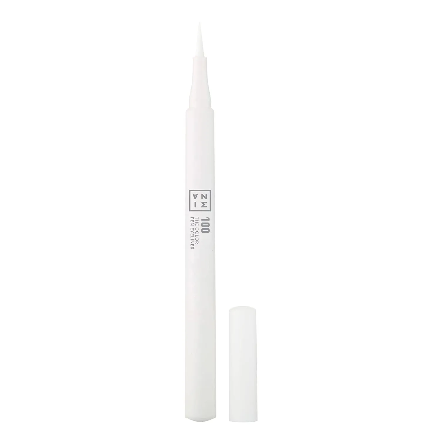 3INA The Color Pen Eyeliner 100 - Ultra Fine Tip 14H Yellow Longwear Liquid Liner - Vibrant Colors, Matte, Smudgeproof, Flake Proof Eye Makeup - Cruelty Free, Paraben Free, Vegan Cosmetics - White