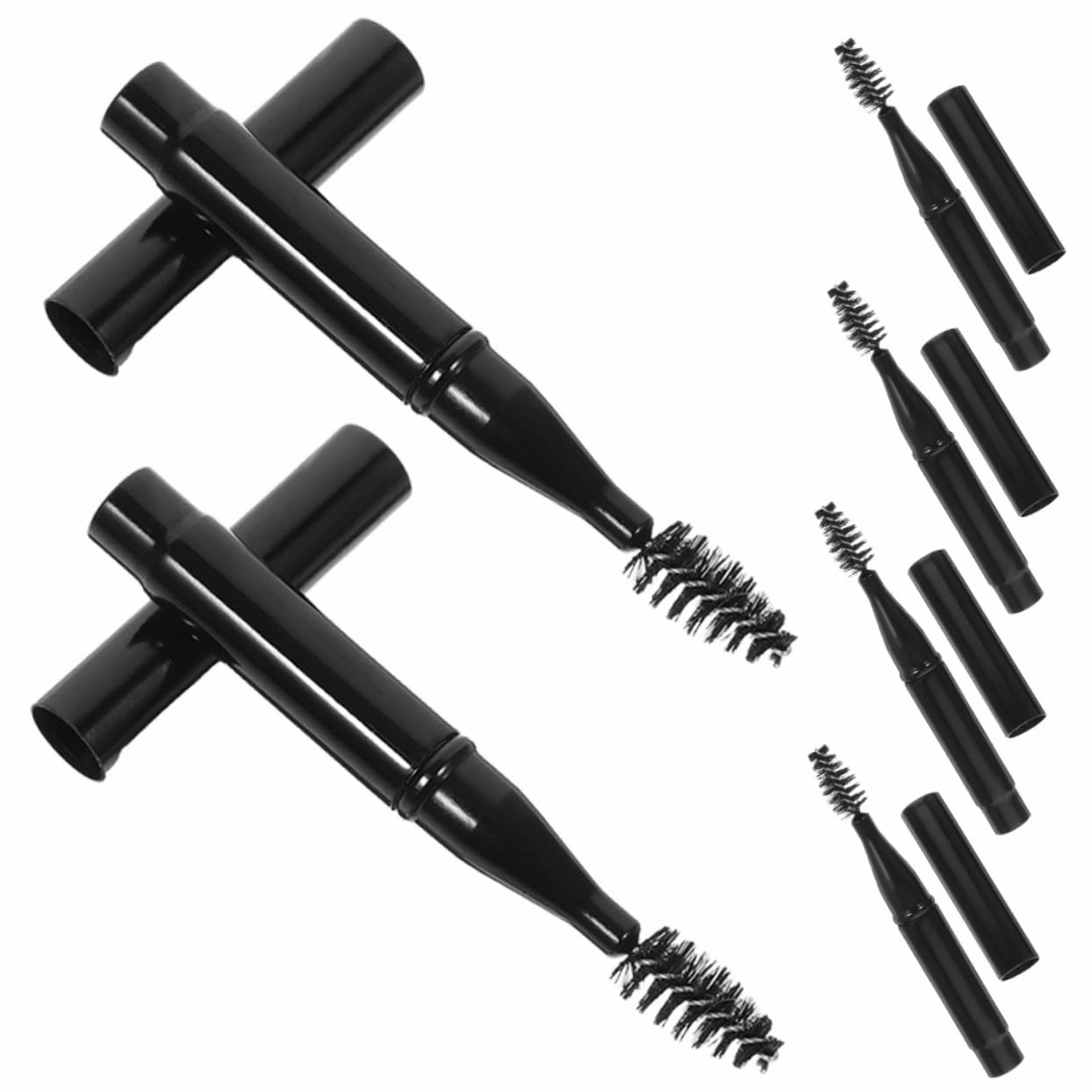 3sets Precision Eyebrow Lash Brush Set Spiral Design Soft Bristles Travel Size Makeup Tool 6pcs*3