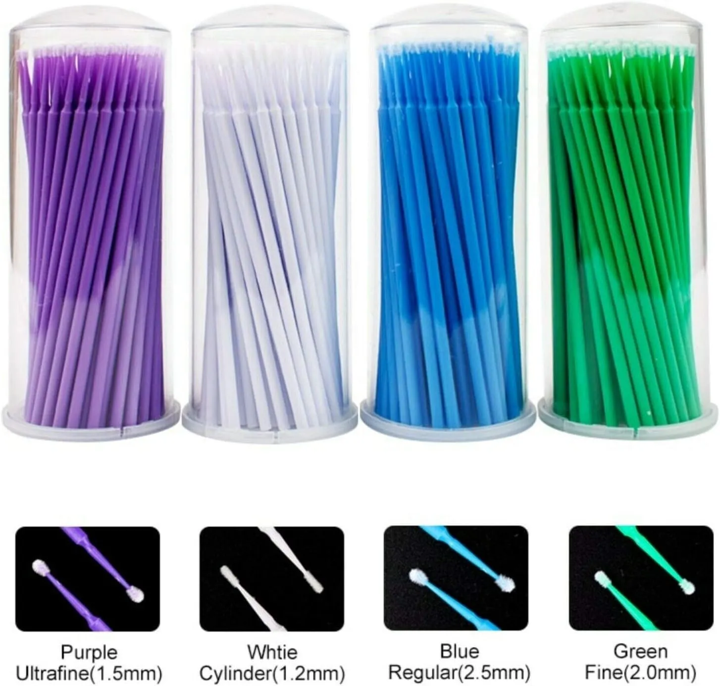 400 PCS Disposable Microbrush Lash Eyelash Micro Brush Mascara Wands Applicator Makeup Tool (White)