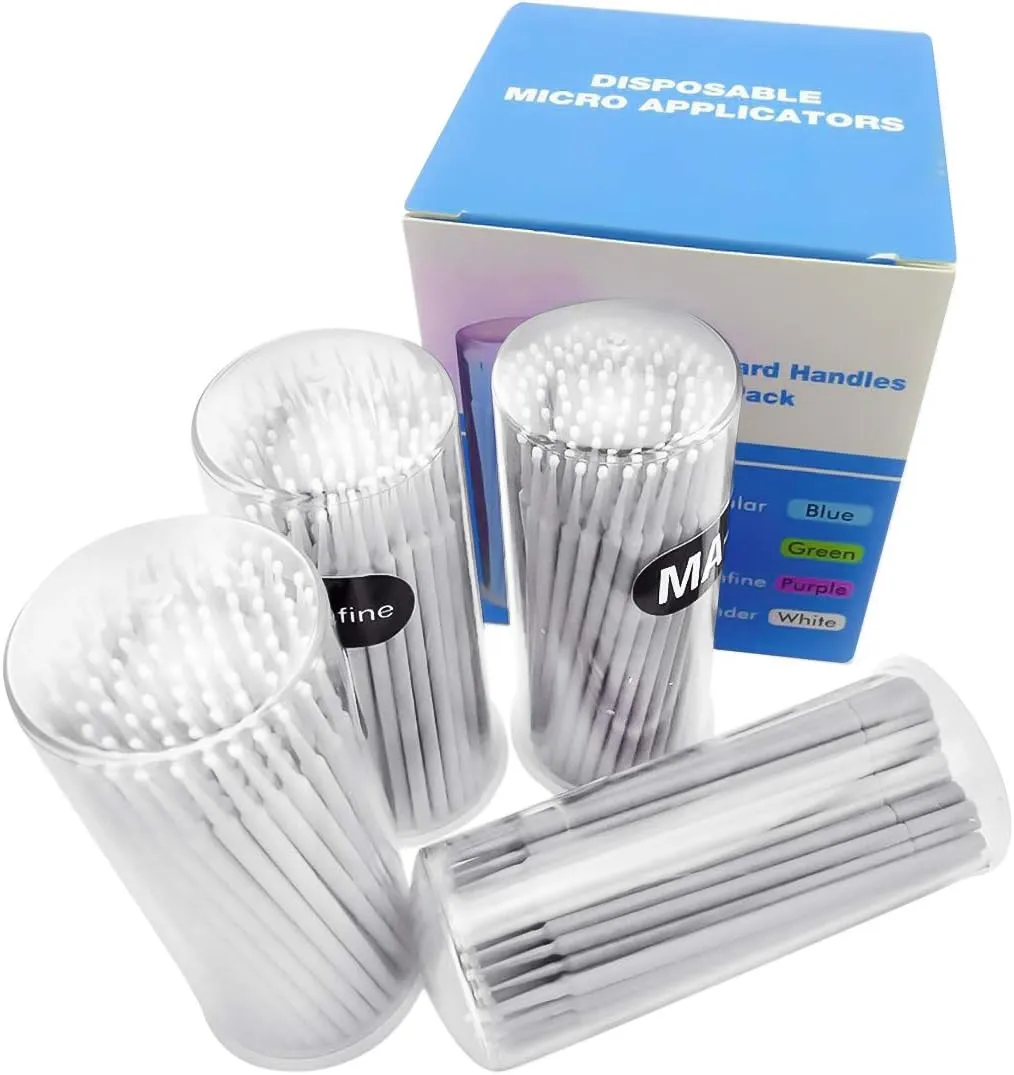 400 PCS Disposable Microbrush Lash Eyelash Micro Brush Mascara Wands Applicator Makeup Tool (White)