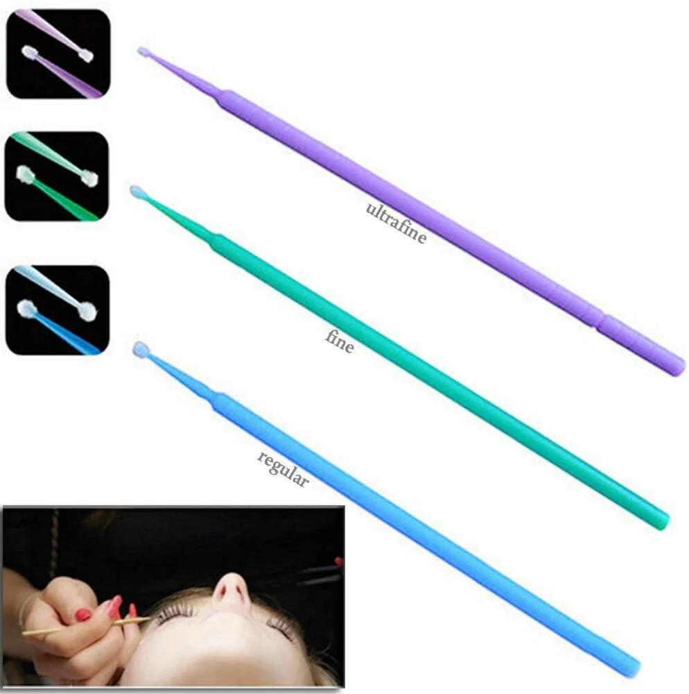 400 PCS Disposable Microbrush Lash Eyelash Micro Brush Mascara Wands Applicator Makeup Tool (White)