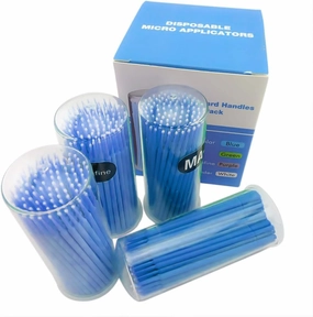 400 PCS Disposable Microbrush Lash Eyelash Micro Brush Mascara Wands Applicator Makeup Tool (Blue)