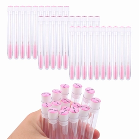50 Pcs Pink Lash Disposable Mascara Brushes Diamond Eyelash Spoolies Makeup Brush Mascara Wand in Sanitary Tube Lash Supplies …