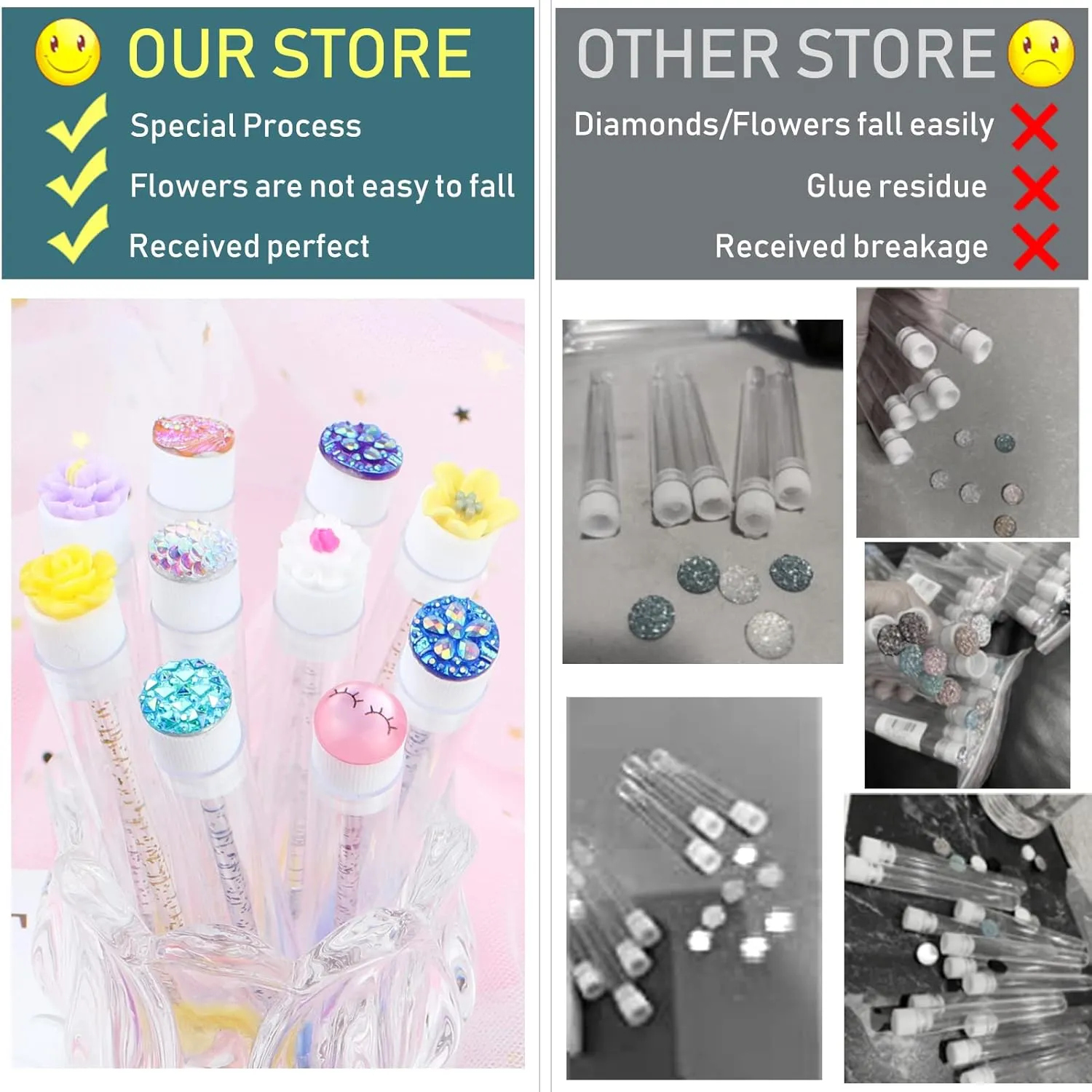 50Sets Mascara Wand Tube Diamond HeadMascara Brushes Eyelash Spoolies Brush Makeup ToolApplicator Eyelash Brush Tubes Makeup Brush SenRocc (50colors-MIX)