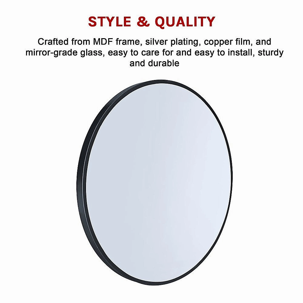 60cm Round Wall Mirror Bathroom Makeup Mirror by Della Francesca