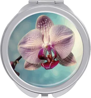 A Blooming Flower Mirror with 1X/2X Magnifying, 2.4-inch Pocket Size, Compact Travel Mirror for Women Makeup, Portable Exquisite Small Mirrors for Mothers Day Birthday Gift