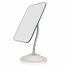 Adjustable Flexible Gooseneck Makeup Mirror,360°Rotation Folding Portable Desk Vanity Mirror with Stand Shower Shaving Cosmetic Mirror Square
