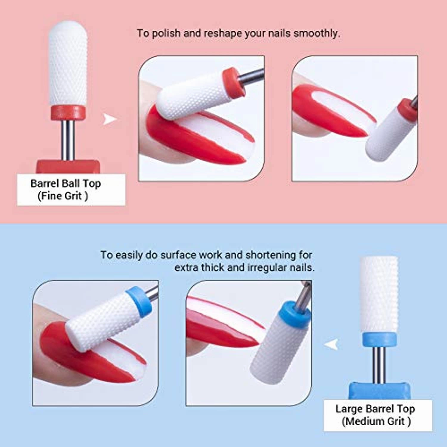 AIRSEE Portable Electric Nail Drill Professional Efile Nail Drill Kit for Acrylic   Ceramic Nail Drill Bits Set Fit for Most Drill Machine Professional Acrylic Nail Drill Bit