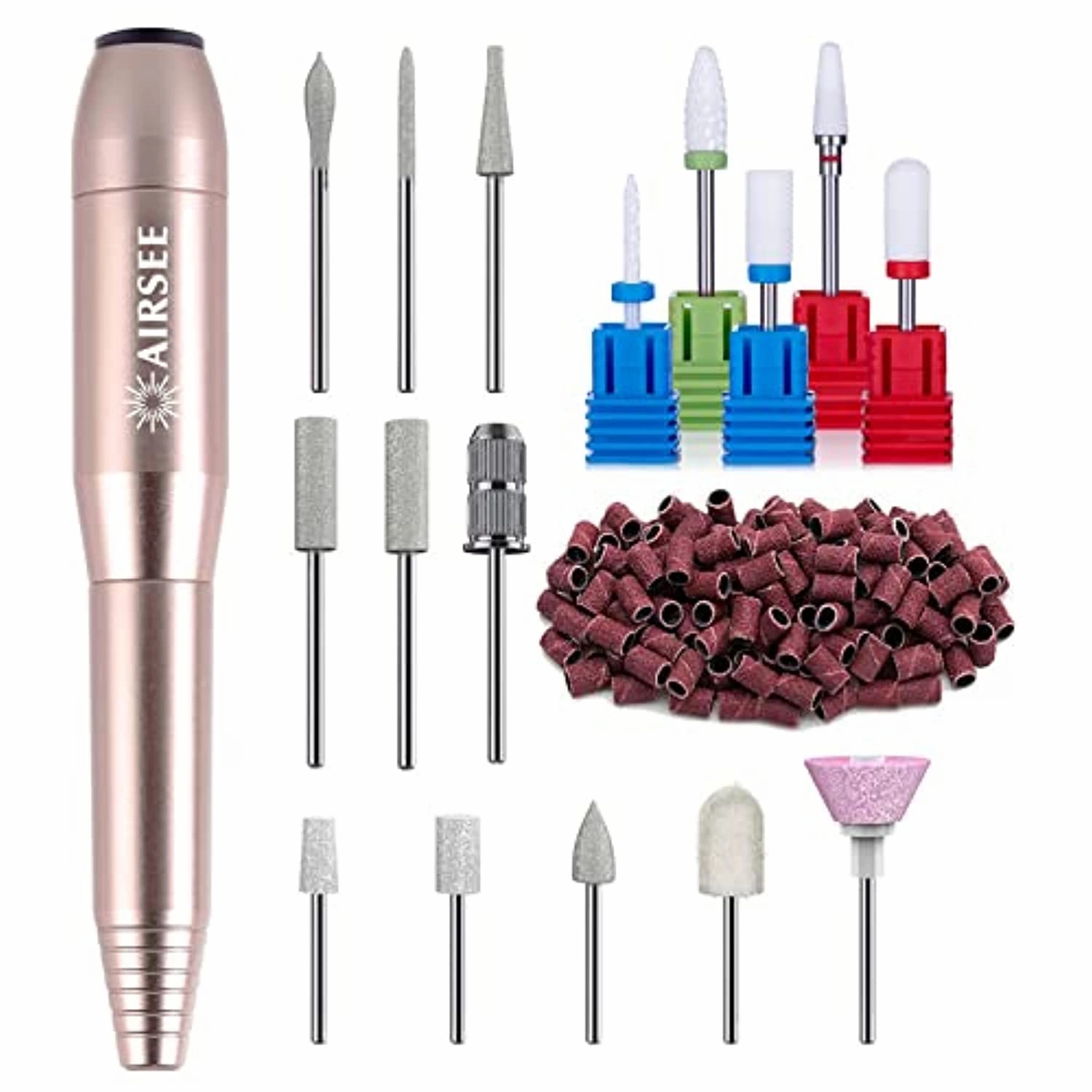 AIRSEE Portable Electric Nail Drill Professional Efile Nail Drill Kit for Acrylic   Ceramic Nail Drill Bits Set Fit for Most Drill Machine Professional Acrylic Nail Drill Bit
