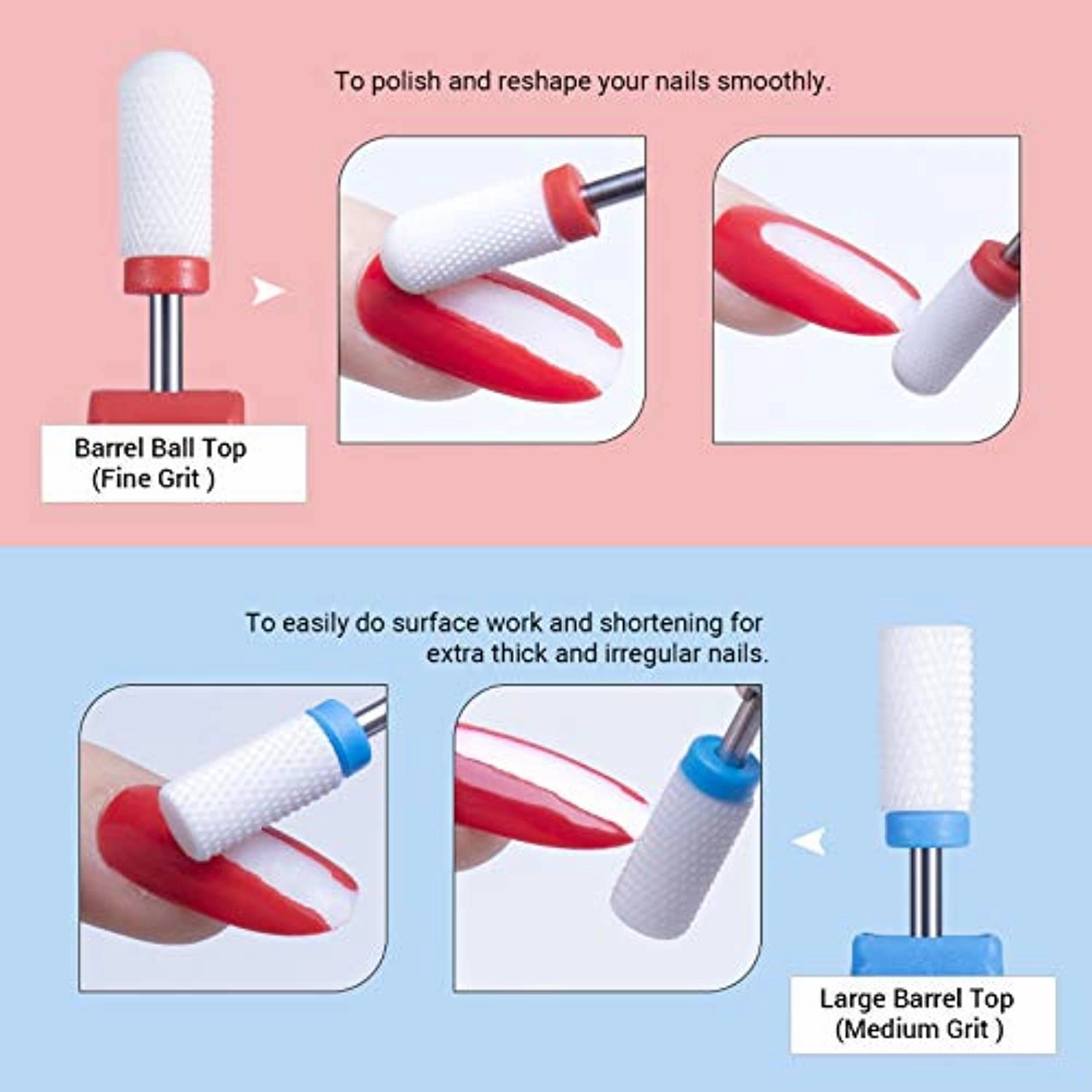 AIRSEE USB Portable Electric Nail Drill Professional Efile Kit for Acrylic, Gel Nails, Polishing Shape Tools   Ceramic Nail Drill Bits Set Fit for Most Drill Machine Professional Acrylic Nail Drill B
