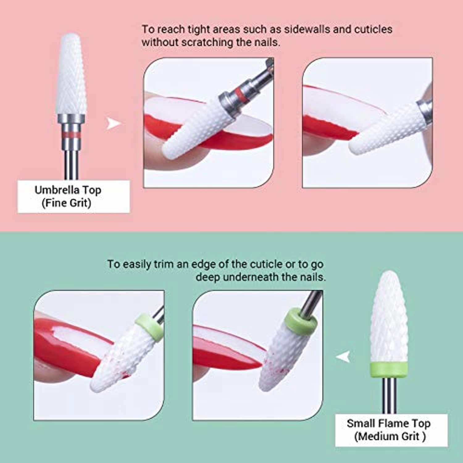 AIRSEE USB Portable Electric Nail Drill Professional Efile Kit for Acrylic, Gel Nails, Polishing Shape Tools   Ceramic Nail Drill Bits Set Fit for Most Drill Machine Professional Acrylic Nail Drill B