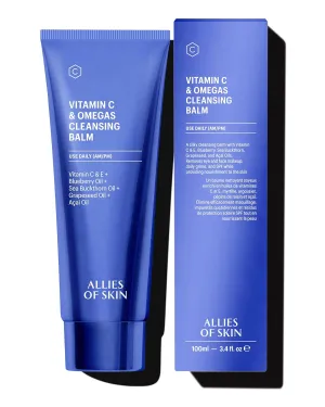 Allies of Skin Vitamin C & Omegas Cleansing Balm | Daily Makeup Remover to Dissolve Waterproof Mascara, SPF| Ophthalmologically Tested for Sensitive Eyes & Skin (3.4 Fl oz)