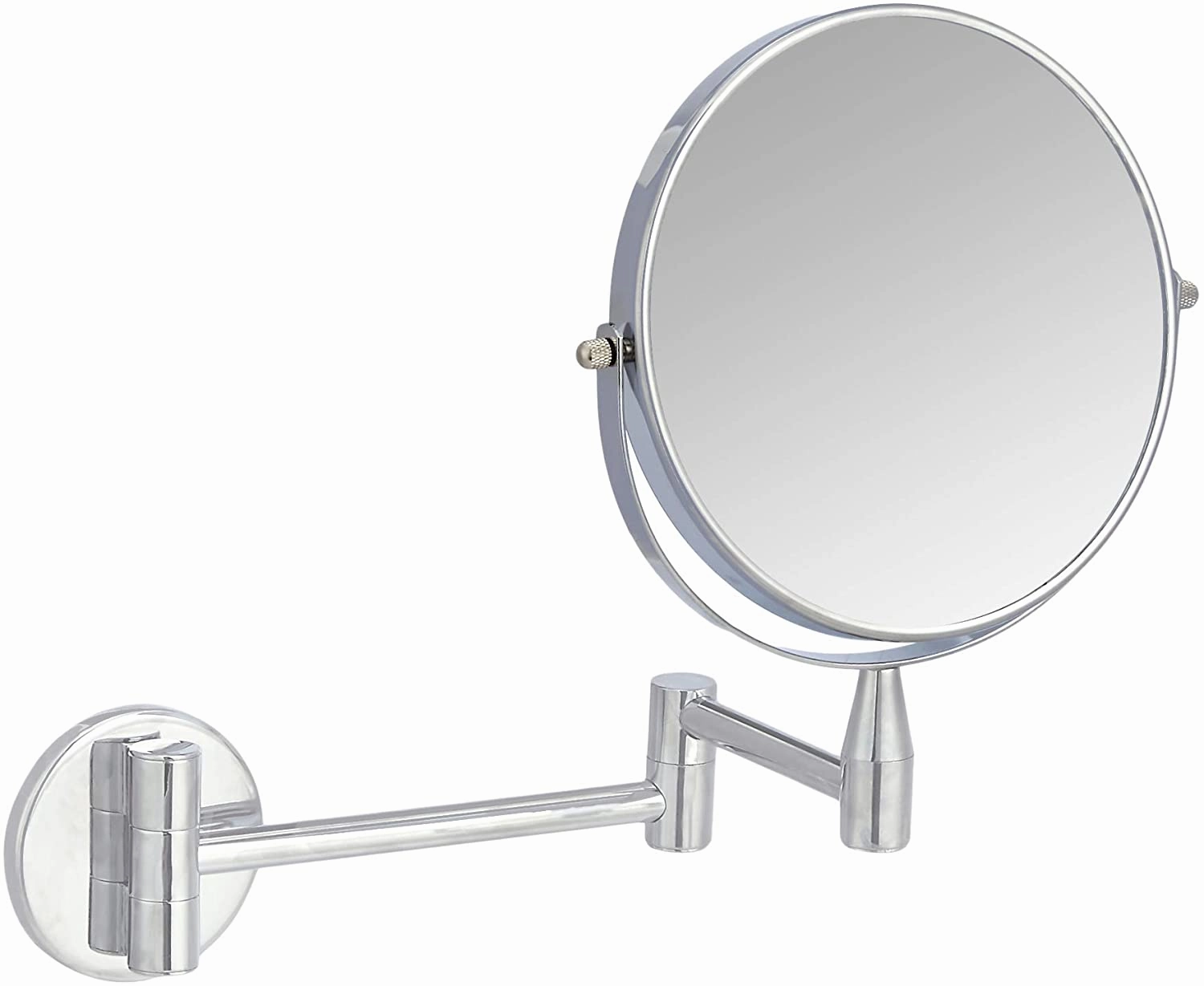 Amazon Basics Wall-Mounted Vanity Mirror - 1X/5X Magnification, Chrome