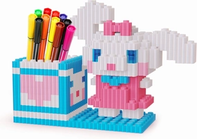 BB FUN HOUSE Pen Holder Building Toy Set Pixel Art Puzzle Bricks for Create 3D Animal Dog Pencil Holder Cute Interlocking Building Blocks Stem Toy for Office and School, Cloud Dog