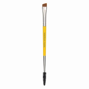 Bdellium Tools Professional Makeup Brush - Studio Series 736 Double-ended Angled Definer/Spoolie - With All-Vegan Synthetic Fibers, For Polished, Well-groomed Lashes and Brows (Yellow, 1pc)