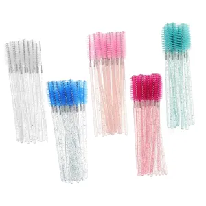 Beaupretty 250pcs Eyelash and Brow Brushes Soft Bristle Spoolies for Mascara Application Portable Makeup Tool Chic Handle for Quick Touchups for Eyelash Extensions and Brows