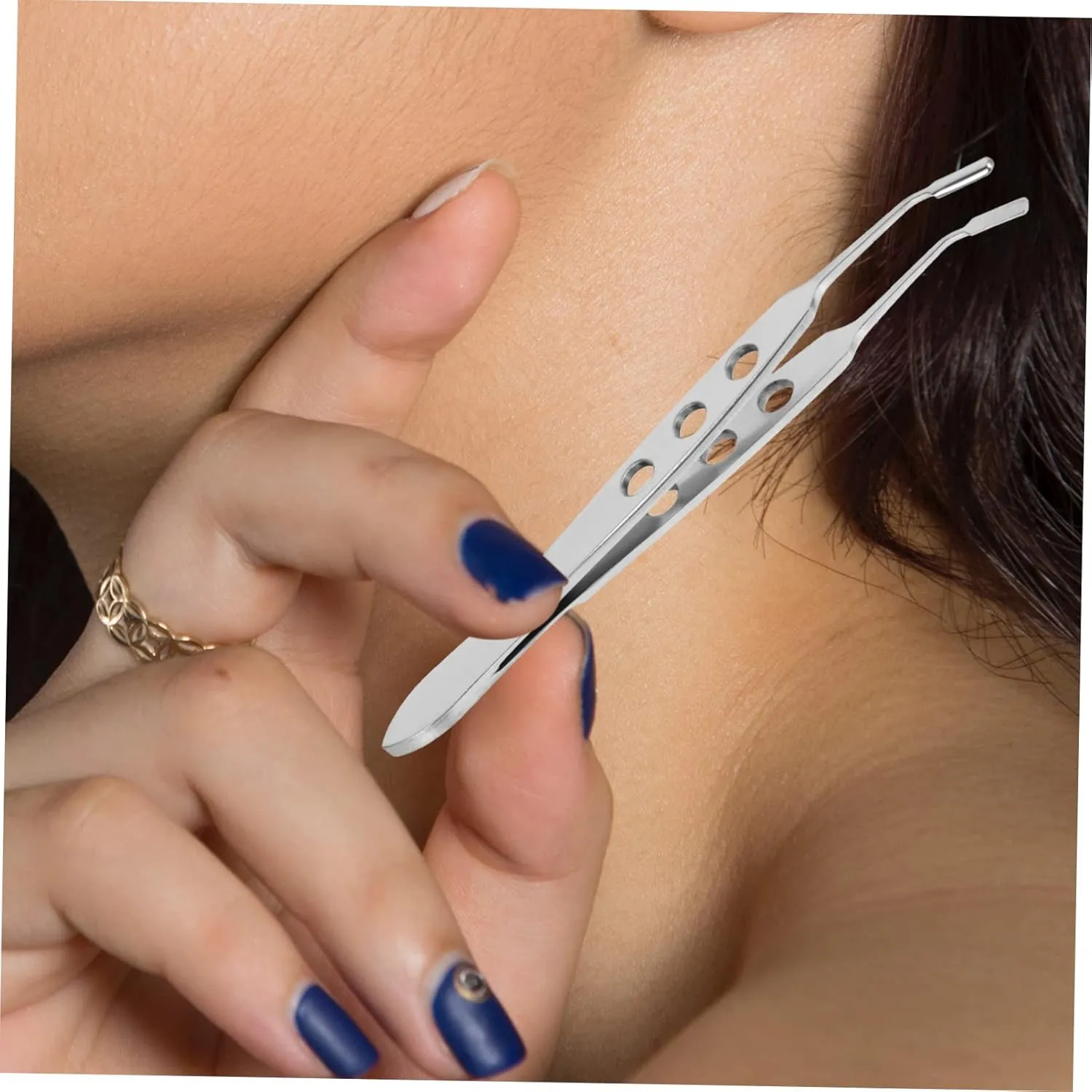 Beaupretty Stainless Steel Gland Expressor Eyelid Gland Massage Tweezer Clogged Relief Tool