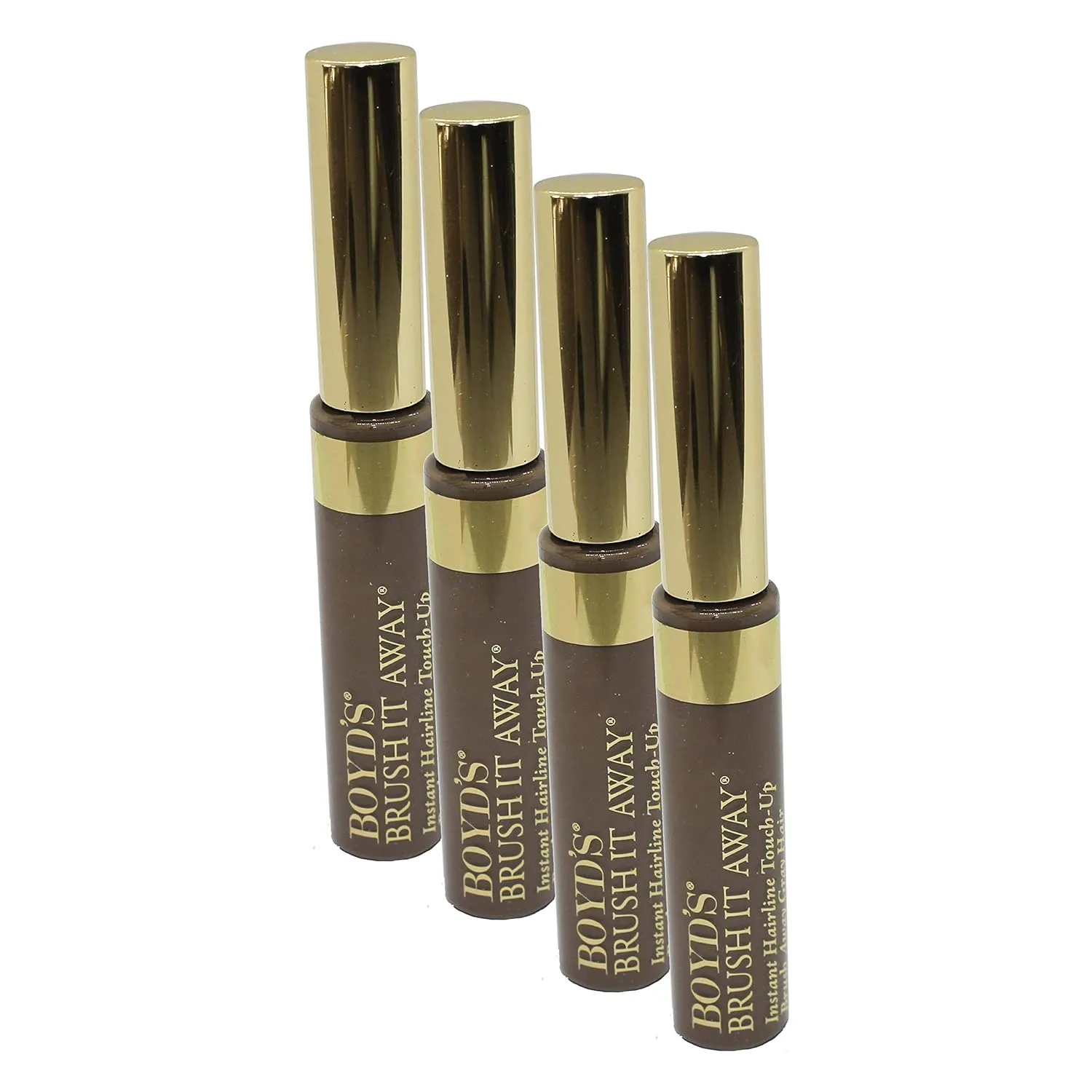 Boyd's Brush It Away Grey Hair Mascara and Root Touch Up (Light Brown, 4-Pack)