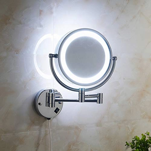 Cavoli Wall Mounted Makeup Mirror with LED Lighted Oil Rubbed Bronze 10x Magnification, Double Sided 8.5-inch Christmas Gift