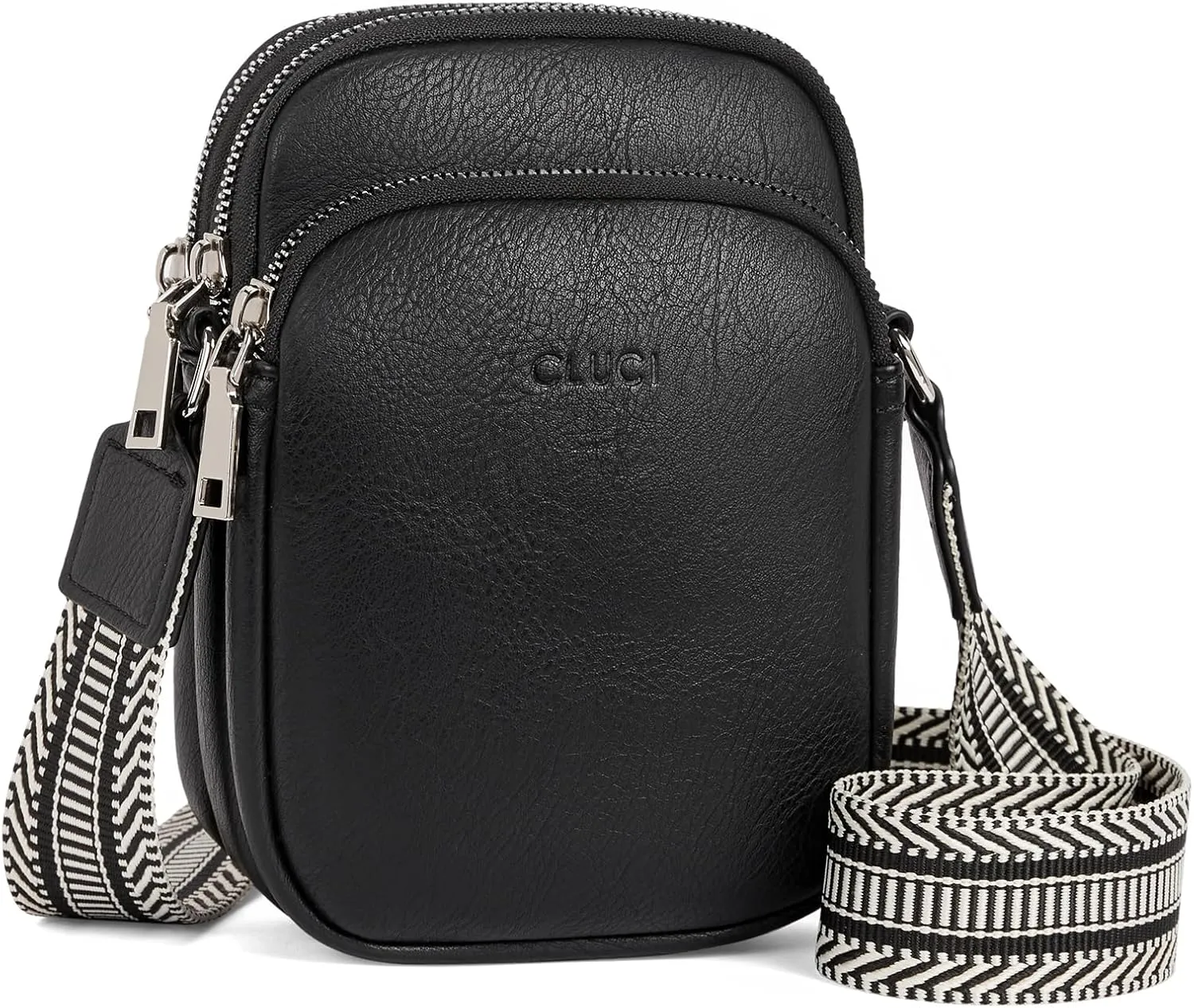 CLUCI Small Crossbody Bags for Women PU Leather Cell Phone Purse Wallet with Adjustable Guitar Strap
