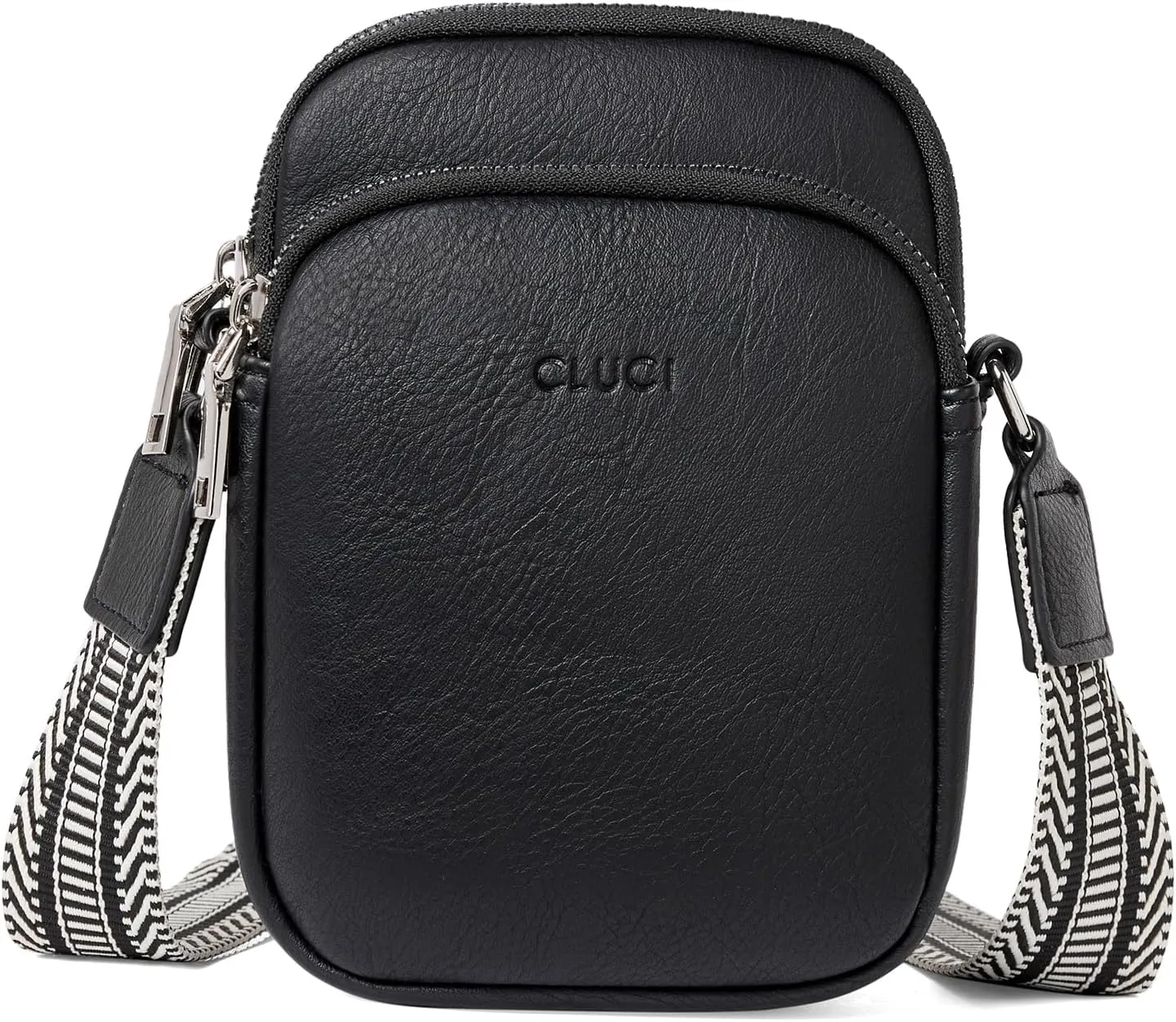 CLUCI Small Crossbody Bags for Women PU Leather Cell Phone Purse Wallet with Adjustable Guitar Strap