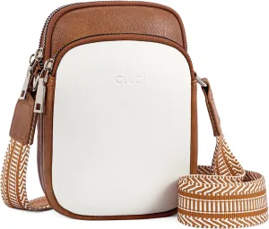 CLUCI Small Crossbody Bags for Women PU Leather Cell Phone Purse Wallet with Adjustable Guitar Strap