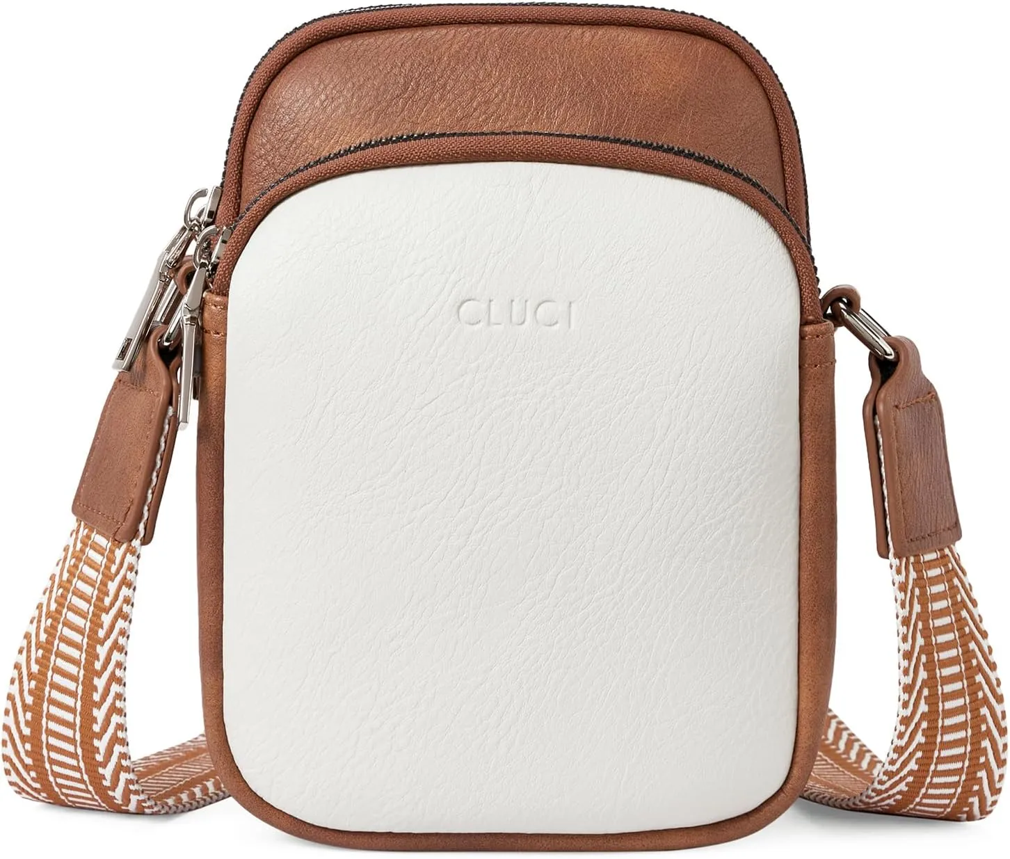 CLUCI Small Crossbody Bags for Women PU Leather Cell Phone Purse Wallet with Adjustable Guitar Strap
