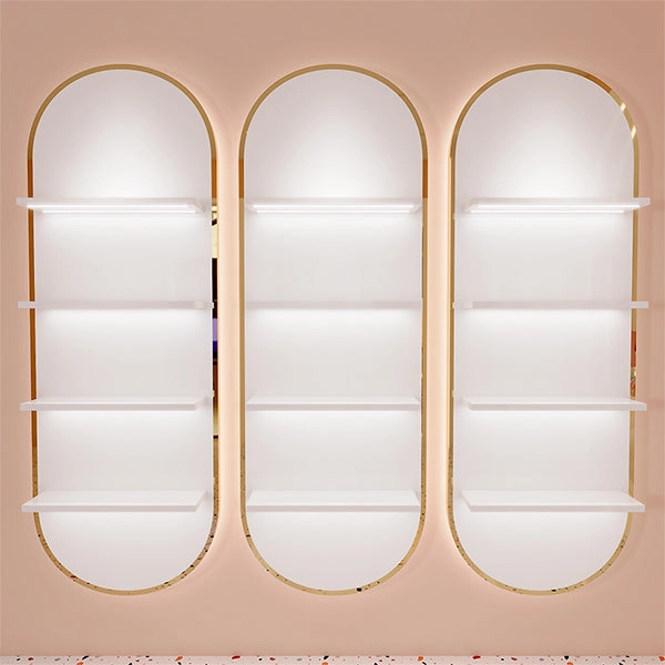 CM011 Beauty Store Cosmetic Wall Mounted Display Rack LED Light