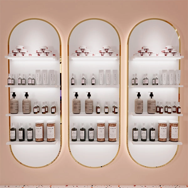 CM011 Beauty Store Cosmetic Wall Mounted Display Rack LED Light