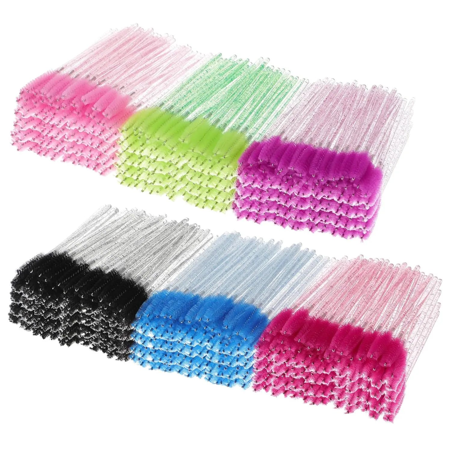 cobee 1200 Pcs Disposable Lash Spoolies, Crystal Mascara Wands Colorful Eyebrow Brush Adjustable Spooliesfor eyelash extensions Eyelash Brush Makeup Applicator for Eyebrow Eye Lash Extension