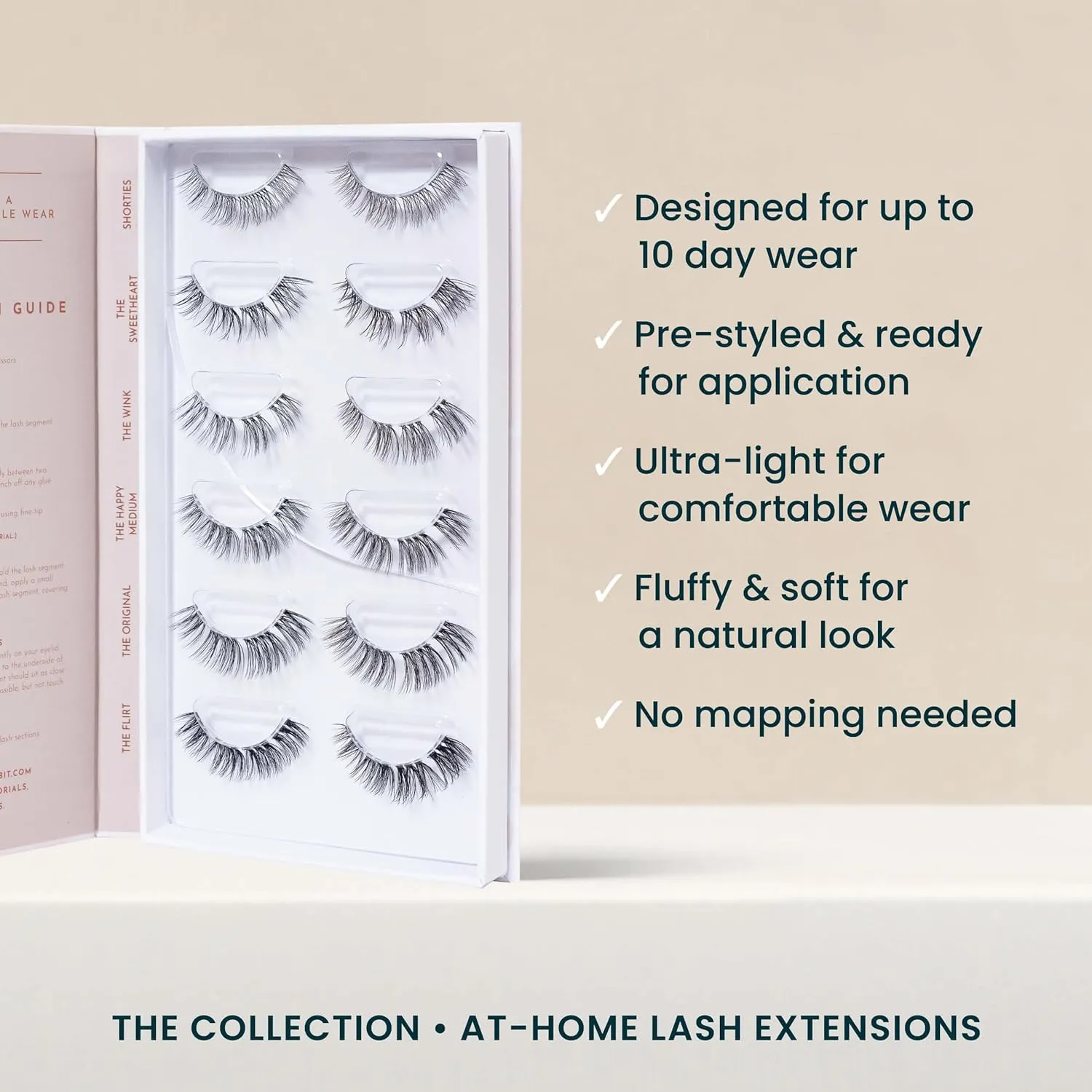 Collection Box Lashes – Natural Lash Clusters for Women - Salon Quality At Home Eyelashes Extension Kit - 6 Lash Sets - No Lash Glue Included