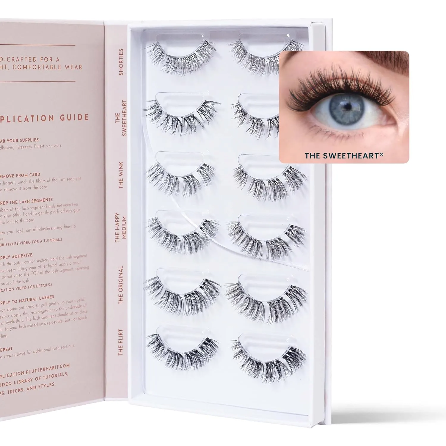 Collection Box Lashes – Natural Lash Clusters for Women - Salon Quality At Home Eyelashes Extension Kit - 6 Lash Sets - No Lash Glue Included