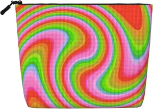 Colorful Swirl Texture Series Makeup Bag Birthday Gift Mother'S Day Gifts Are The Internal Capacity Is Large Light And Cute Suitable For Daily Life Travel Etc