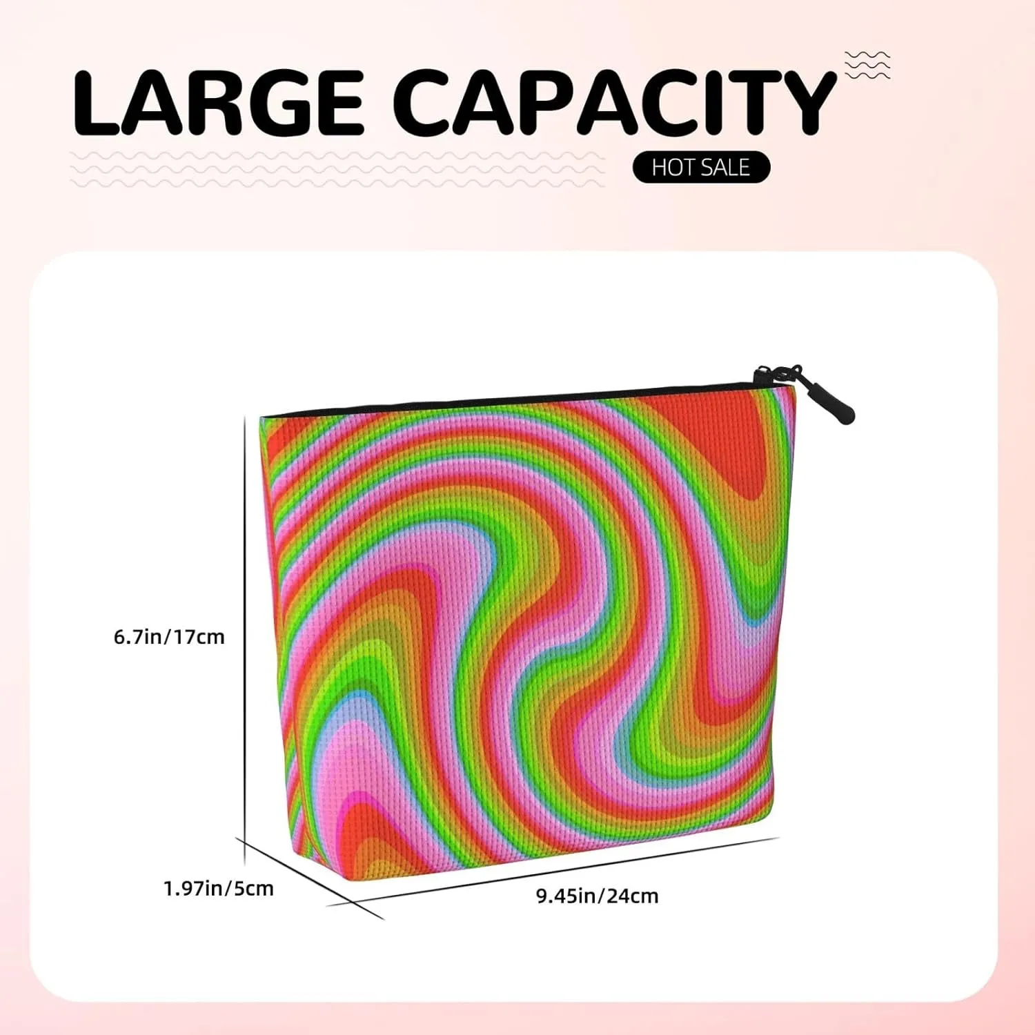 Colorful Swirl Texture Series Makeup Bag Birthday Gift Mother'S Day Gifts Are The Internal Capacity Is Large Light And Cute Suitable For Daily Life Travel Etc